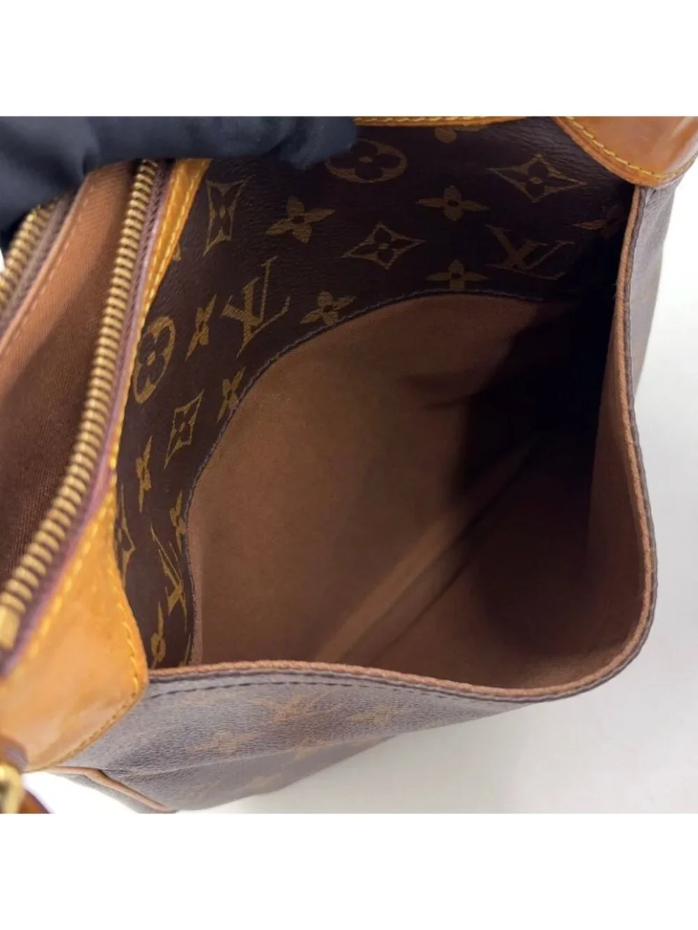 Louis Vuitton Odeon PM Monogram Leather Brown Light Shoulder Bag Gold